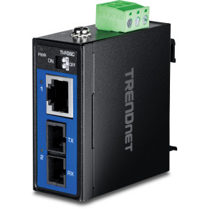 TRENDnet TI-FGSC 2-port Gigabit, Unmanaged Industrial Media Converter, 1000Base-LX